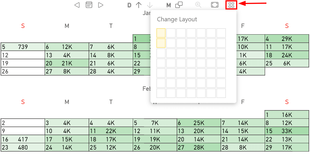 Columns changing in Calendar pro