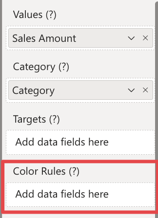 Color Rules field well in Card with States